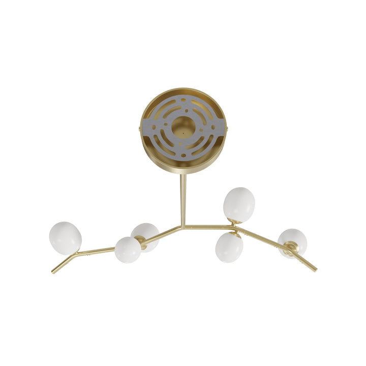 Avenue Lighting Hampton 6-Light 38"W Chandelier HF4806-WHT in Brushed Brass/White Glass view 3