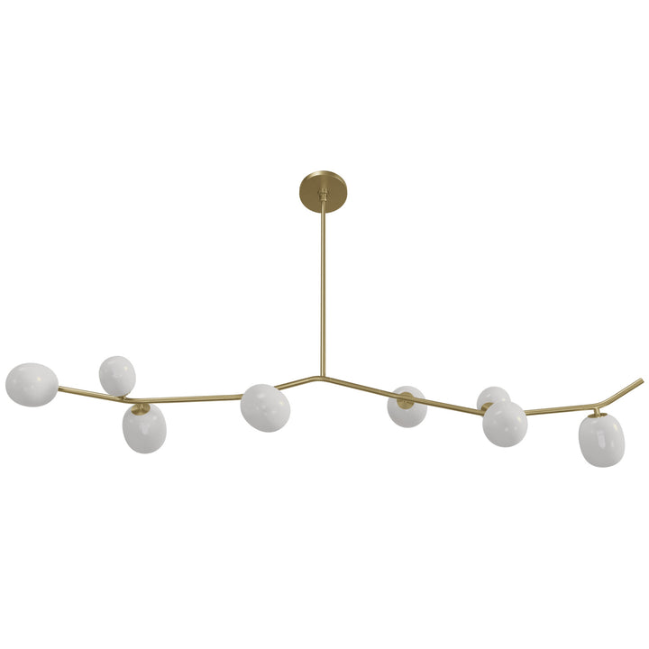 Avenue Lighting Hampton 8-Light 60"W Chandelier HF4808-WHT in Brushed Brass/White Glass view 2