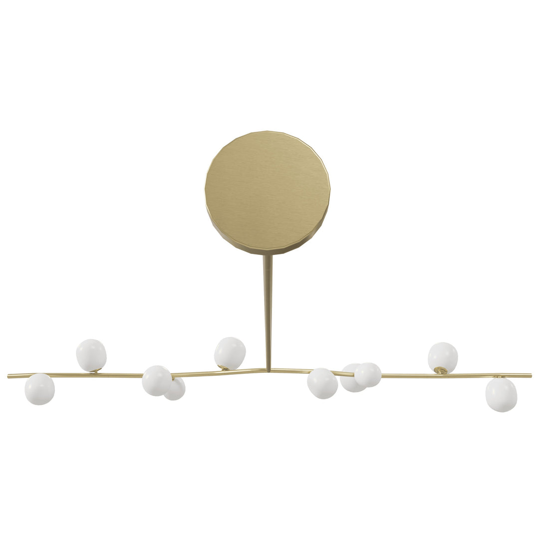 Avenue Lighting Hampton 10-Light 74"W Chandelier HF4810-WHT in Brushed Brass/White Glass view 3