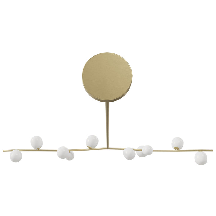 Avenue Lighting Hampton 10-Light 74"W Chandelier HF4810-WHT in Brushed Brass/White Glass view 3