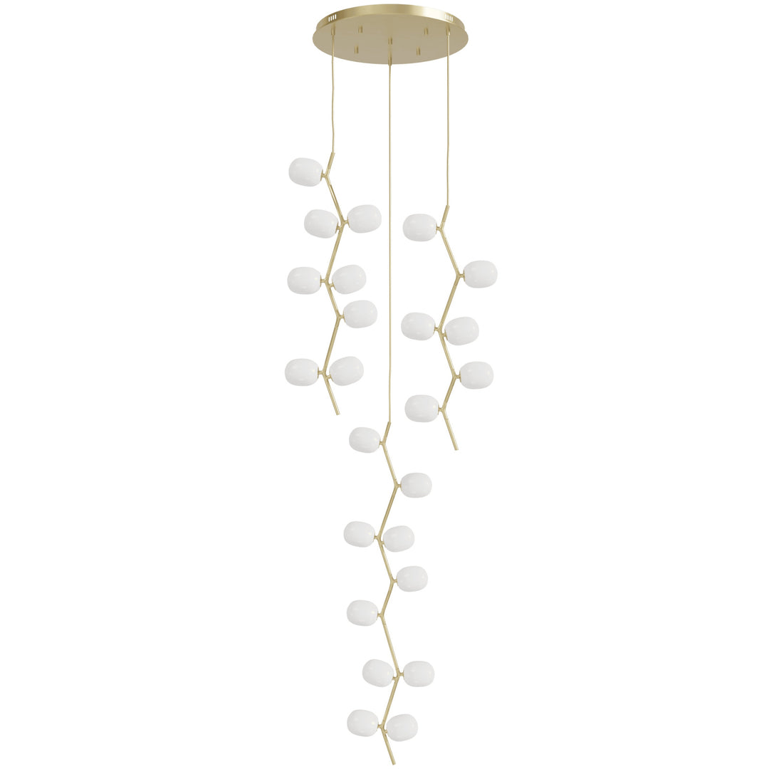 Avenue Lighting Hampton 24-Light 26"W Chandelier HF4824-WHT in Brushed Brass/White Glass