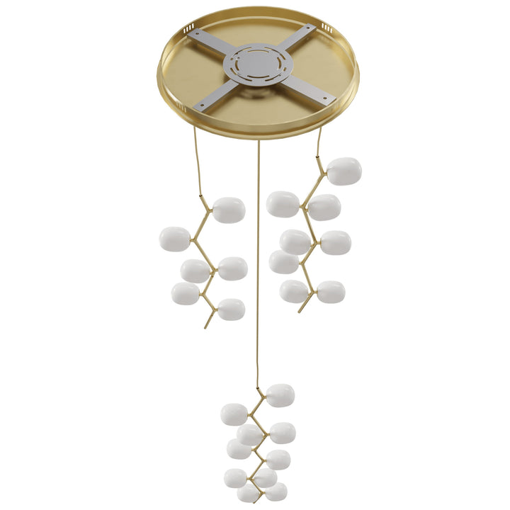 Avenue Lighting Hampton 24-Light 26"W Chandelier HF4824-WHT in Brushed Brass/White Glass view 3