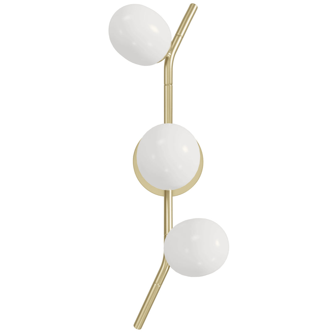 Avenue Lighting Hampton 3-Light 22"H Wall Sconce HF4803-WHT in Brushed Brass/White Glass