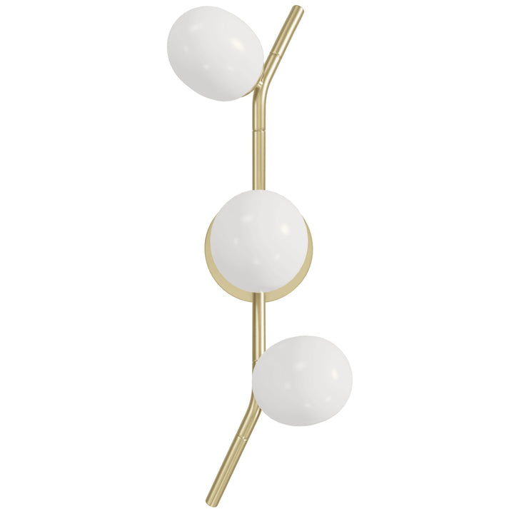 Avenue Lighting Hampton 3-Light 22"H Wall Sconce HF4803-WHT in Brushed Brass/White Glass