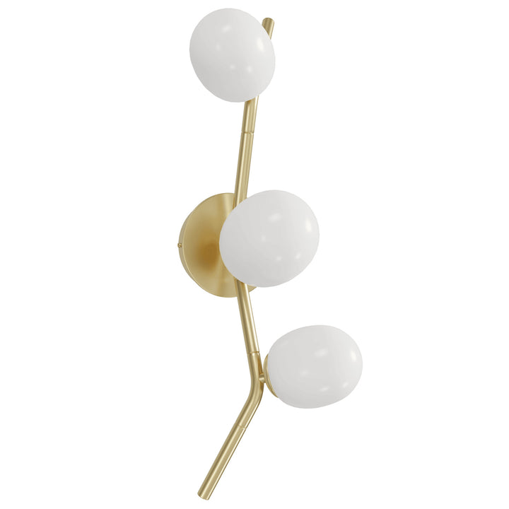 Avenue Lighting Hampton 3-Light 22"H Wall Sconce HF4803-WHT in Brushed Brass/White Glass view 2