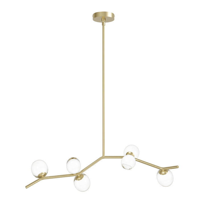 Avenue Lighting Hampton 6-Light 38"W Chandelier HF4806-CLR in Brushed Brass/Clear Glass