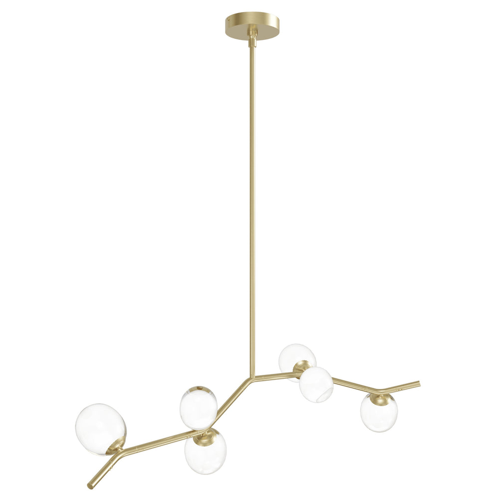 Avenue Lighting Hampton 6-Light 38"W Chandelier HF4806-CLR in Brushed Brass/Clear Glass view 2