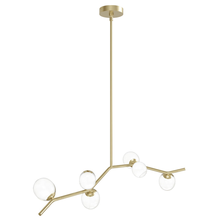 Avenue Lighting Hampton 6-Light 38"W Chandelier HF4806-CLR in Brushed Brass/Clear Glass view 2
