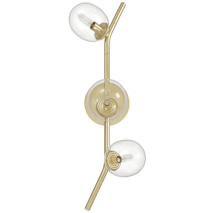 Avenue Lighting Hampton 3-Light 22"H Wall Sconce HF4803-CLR in Brushed Brass/Clear Glass