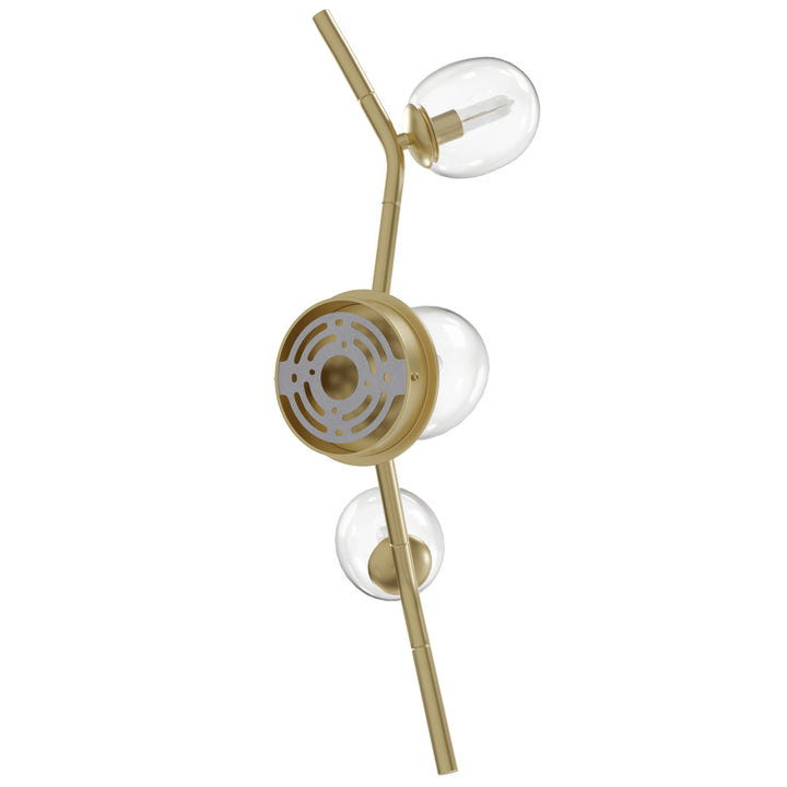 Avenue Lighting Hampton 3-Light 22"H Wall Sconce HF4803-CLR in Brushed Brass/Clear Glass view 3