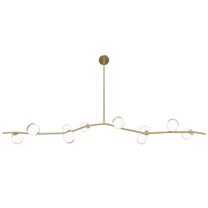 Avenue Lighting Hampton 10-Light 74"W Chandelier HF4810-CLR in Brushed Brass/Clear Glass view 2