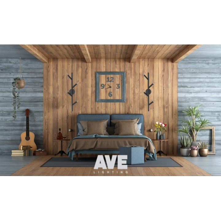 Avenue Lighting The Oaks 4-Light 36"H Branch Wall Sconce HF8884-BLK in Black view 4