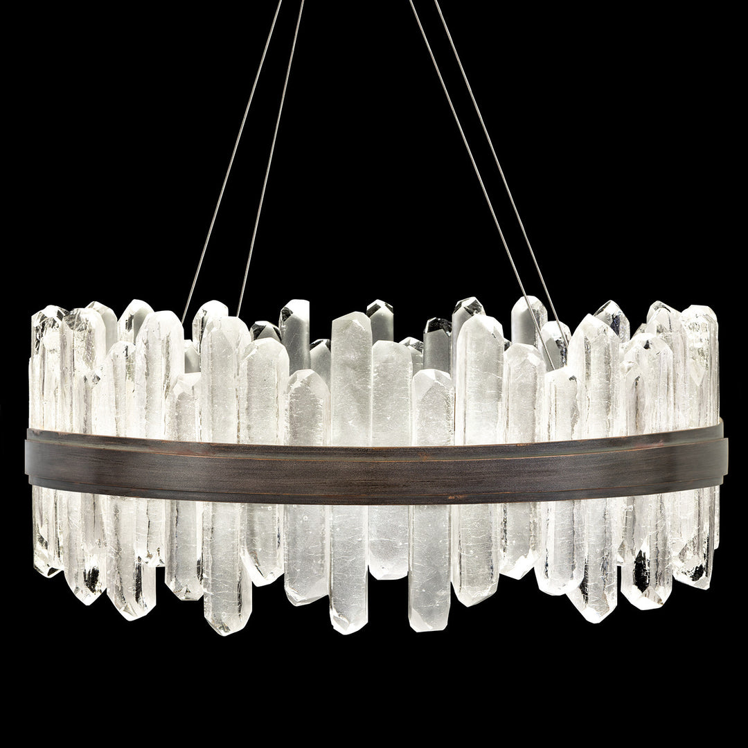 Fine Art Handcrafted Lighting Lior 30.5"W Round Pendant 882340 in Standard Bronze (882340-3ST)