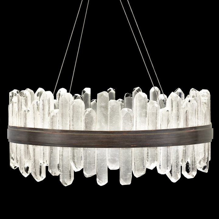 Fine Art Handcrafted Lighting Lior 30.5"W Round Pendant 882340 in Standard Bronze (882340-3ST)