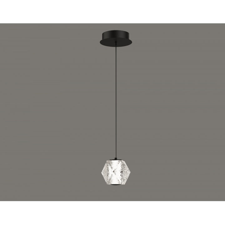 Avenue Lighting Beluga 5"W Geometric LED Pendant HF3901-BK in Black/Textured Acrylic view 4