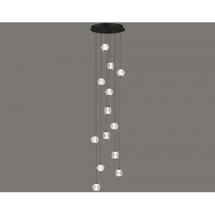 Avenue Lighting Beluga 13-Light 22"W LED Chandelier HF3913-BK in Black/Textured Acrylic view 4