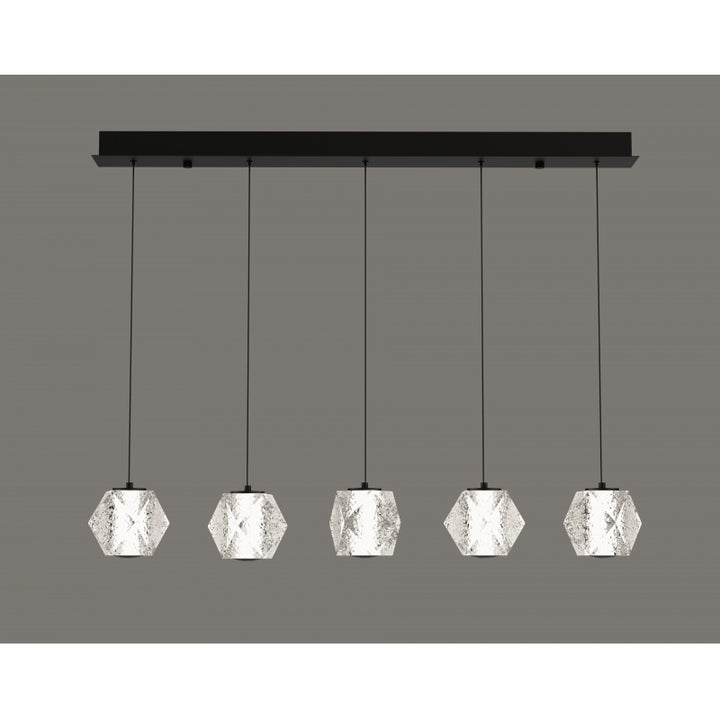 Avenue Lighting Beluga 5-Light 36"W Linear LED Chandelier HF3955-BK in Black/Textured Acrylic view 4