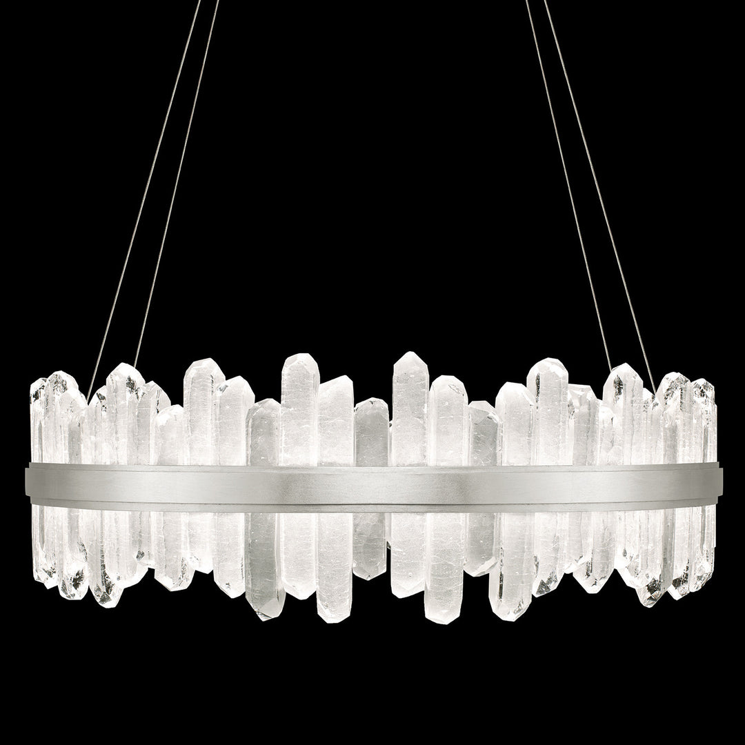 Fine Art Handcrafted Lighting Lior 41"W Round Pendant 882640 in Standard Silver Leaf (882640-1ST)