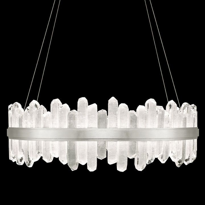Fine Art Handcrafted Lighting Lior 41"W Round Pendant 882640 in Standard Silver Leaf (882640-1ST)