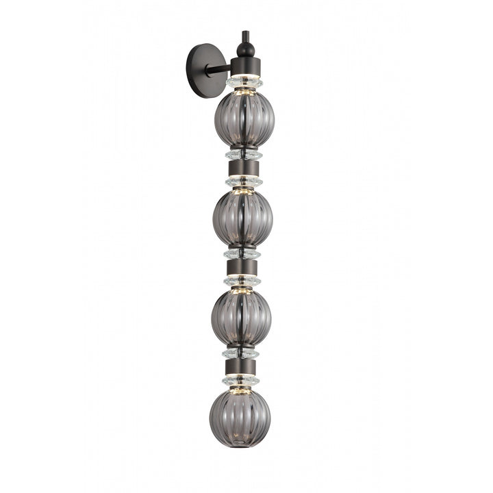 Avenue Lighting Avra 36"H LED Wall Sconce HF8904-BK in Black/Smoked Glass view 2