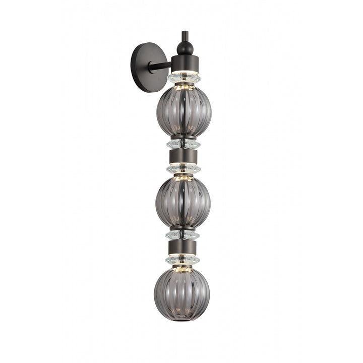 Avenue Lighting Avra 27"H LED Wall Sconce HF8903-BK in Black/Smoked Glass view 2