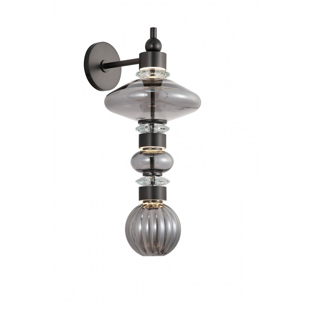Avenue Lighting Avra 22"H Wall Sconce HF8900-BK in Black/Smoked Glass view 2