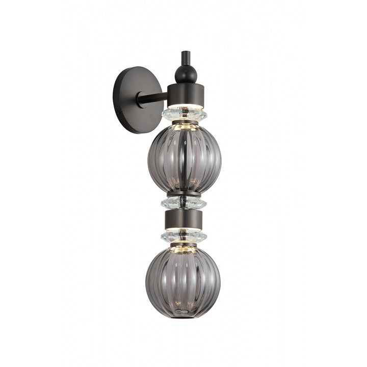 Avenue Lighting Avra 18"H LED Wall Sconce HF8902-BK in Black/Smoked Glass view 2