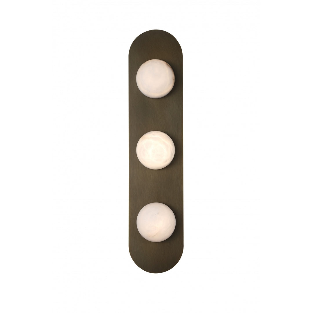 Avenue Lighting Sedona 30"H 3-Light Alabaster 3-CCT LED Wall Sconce HF2953-AB in Aged Brass/Alabaster view 2