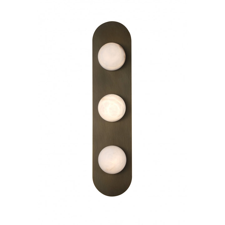 Avenue Lighting Sedona 30"H 3-Light Alabaster 3-CCT LED Wall Sconce HF2953-AB in Aged Brass/Alabaster view 2