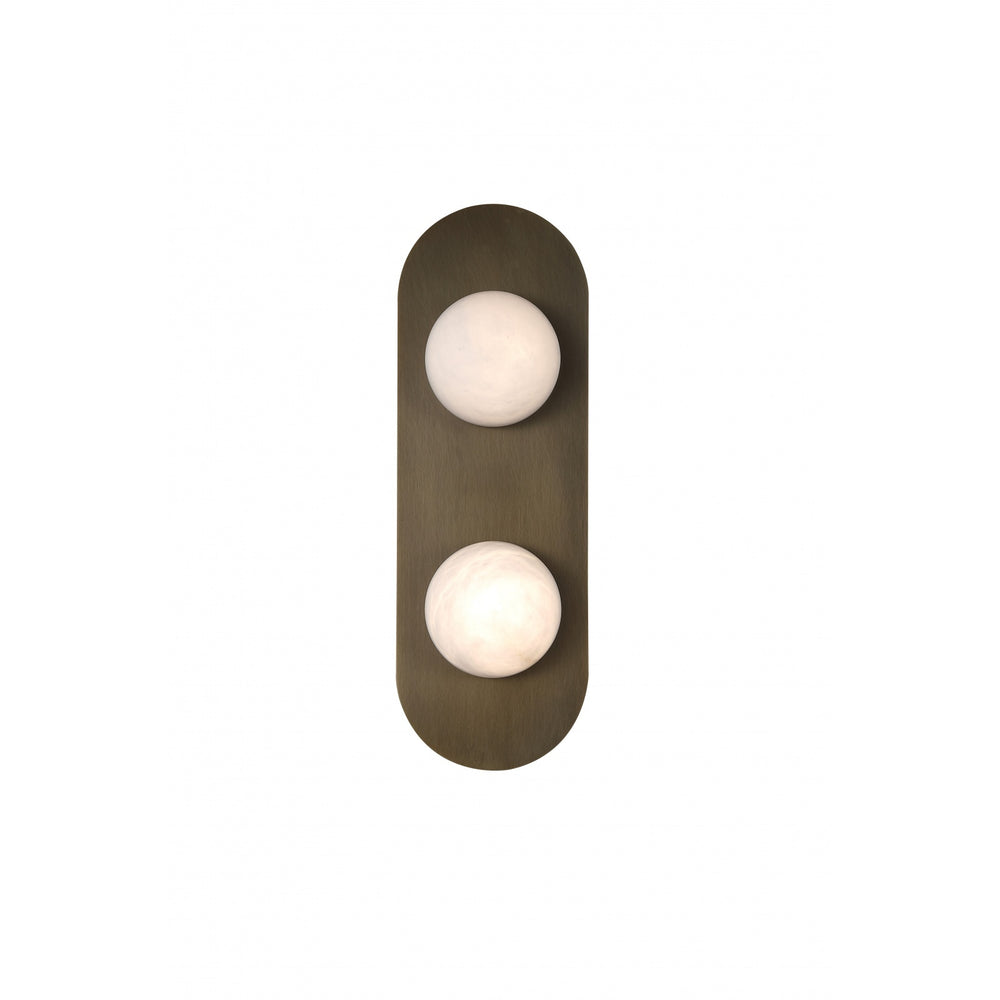 Avenue Lighting Sedona 20"H 2-Light Alabaster 3-CCT LED Wall Sconce HF2952-AB in Aged Brass/Alabaster view 2