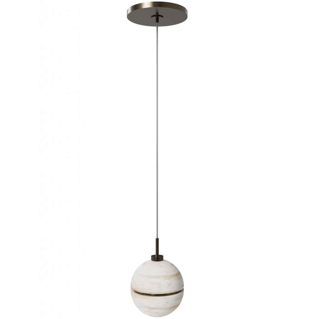 Avenue Lighting Sedona 1-Light 5"W Round Alabaster Pendant HF2900-AB in Aged Brass/Alabaster view 3