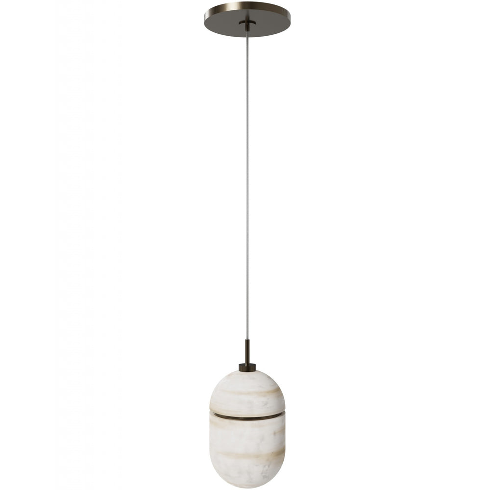 Avenue Lighting Sedona 1-Light 5"W Oval Alabaster Pendant HF2901-AB in Aged Brass/Alabaster view 3