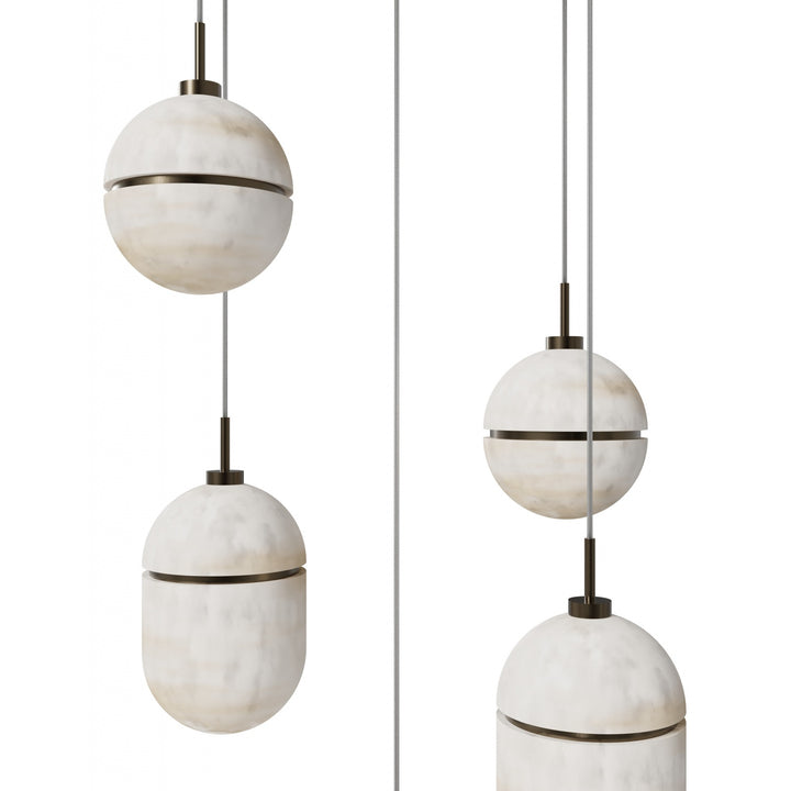 Avenue Lighting Sedona 5-Light 16"W Alabaster Chandelier HF2905-AB in Aged Brass/Alabaster view 4