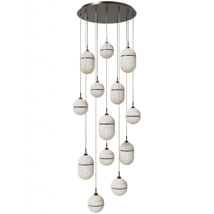 Avenue Lighting Sedona 13-Light 23"W Alabaster Chandelier HF2913-AB in Aged Brass/Alabaster