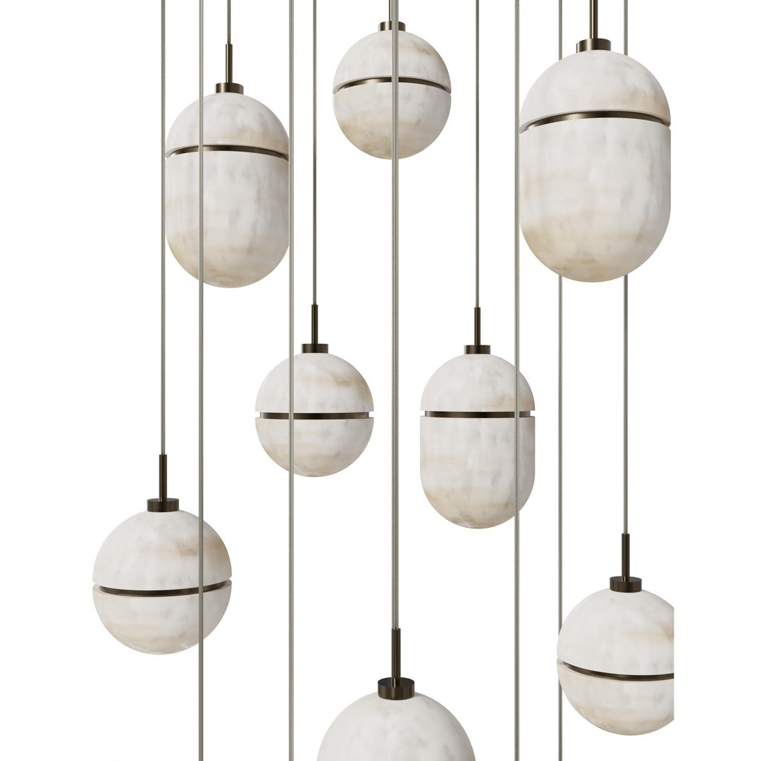 Avenue Lighting Sedona 13-Light 23"W Alabaster Chandelier HF2913-AB in Aged Brass/Alabaster view 3