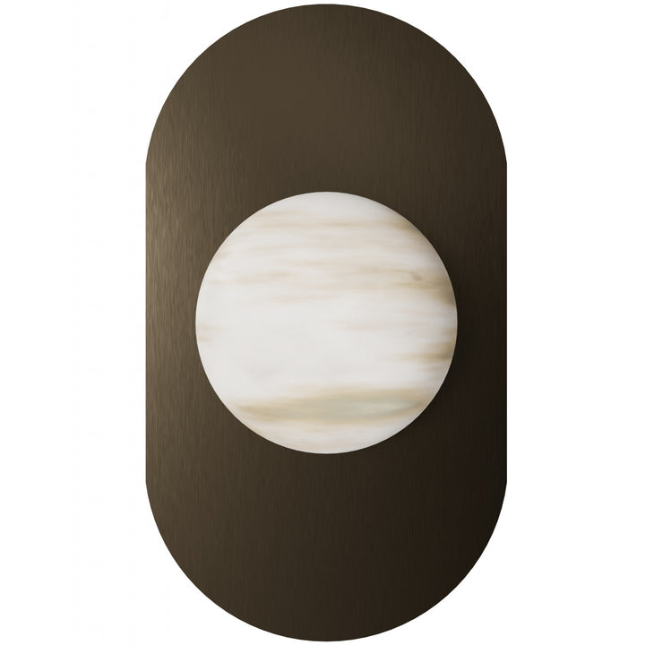 Avenue Lighting Sedona 12"H 1-Light Alabaster 3-CCT LED Wall Sconce HF2951-AB in Aged Brass/Alabaster