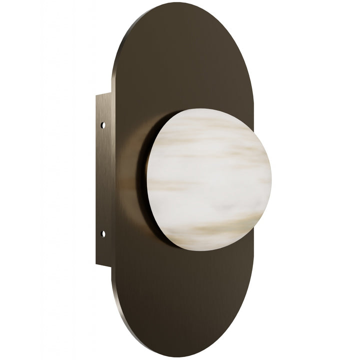 Avenue Lighting Sedona 12"H 1-Light Alabaster 3-CCT LED Wall Sconce HF2951-AB in Aged Brass/Alabaster view 3