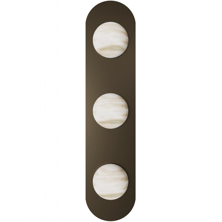 Avenue Lighting Sedona 30"H 3-Light Alabaster 3-CCT LED Wall Sconce HF2953-AB in Aged Brass/Alabaster