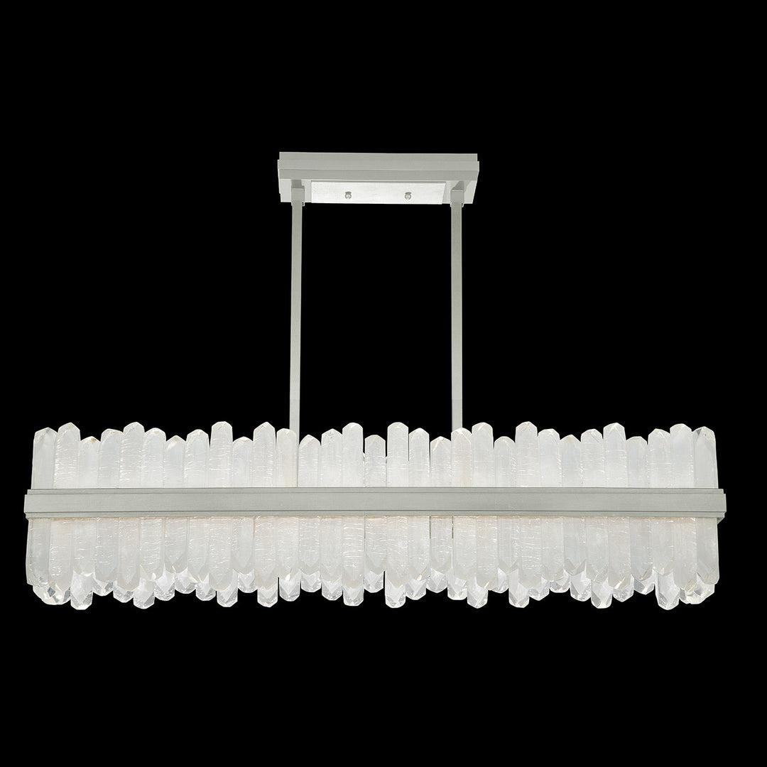 Fine Art Handcrafted Lighting Lior 48"W Rectangular Pendant 898040 in Standard Silver Leaf (898040-1ST)