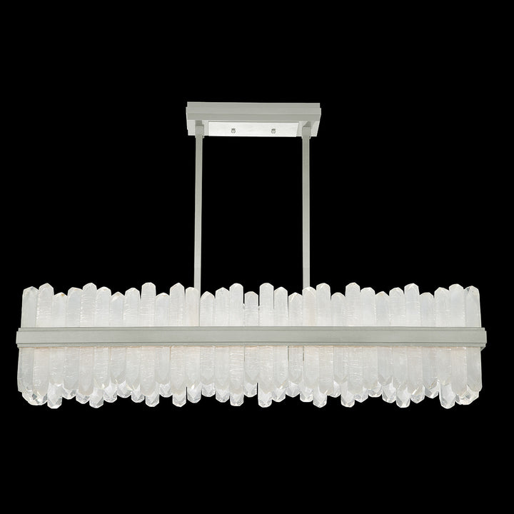 Fine Art Handcrafted Lighting Lior 48"W Rectangular Pendant 898040 in Standard Silver Leaf (898040-1ST)