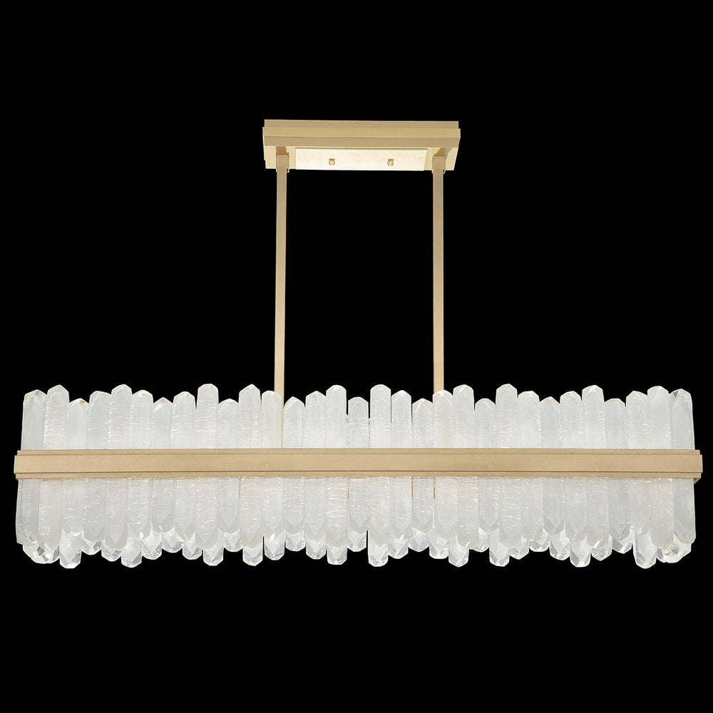 Fine Art Handcrafted Lighting Lior 48"W Rectangular Pendant 898040 in Standard Gold Leaf (898040-2ST)