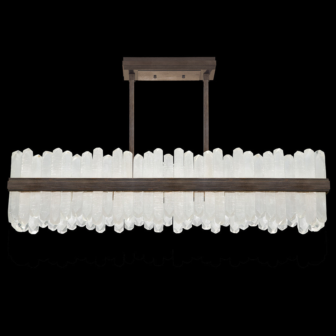 Fine Art Handcrafted Lighting Lior 48"W Rectangular Pendant 898040 in Standard Bronze (898040-3ST)