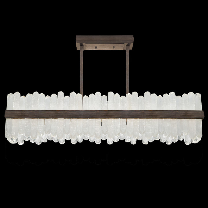 Fine Art Handcrafted Lighting Lior 48"W Rectangular Pendant 898040 in Standard Bronze (898040-3ST)