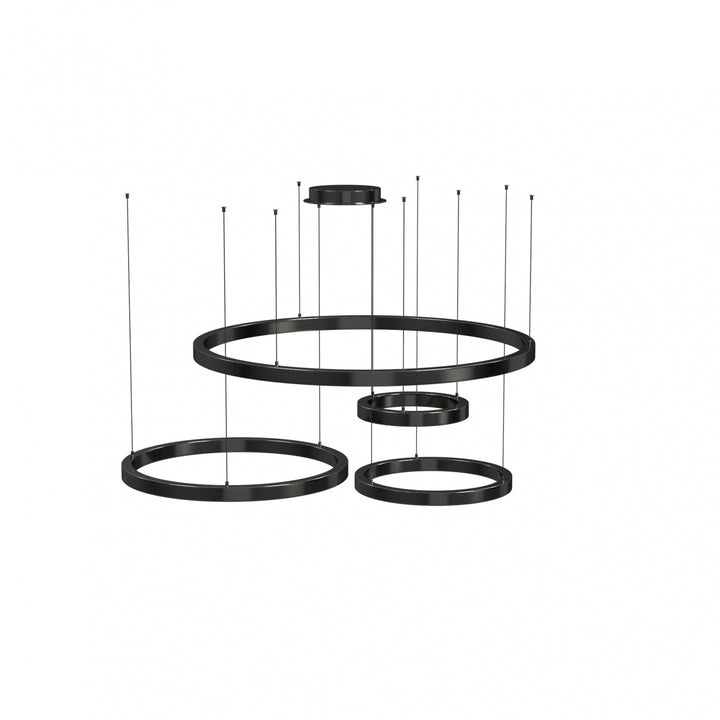 Avenue Lighting Aria 4-Ring 64"W LED Chandelier HF4444-BK in Black Gunmetal