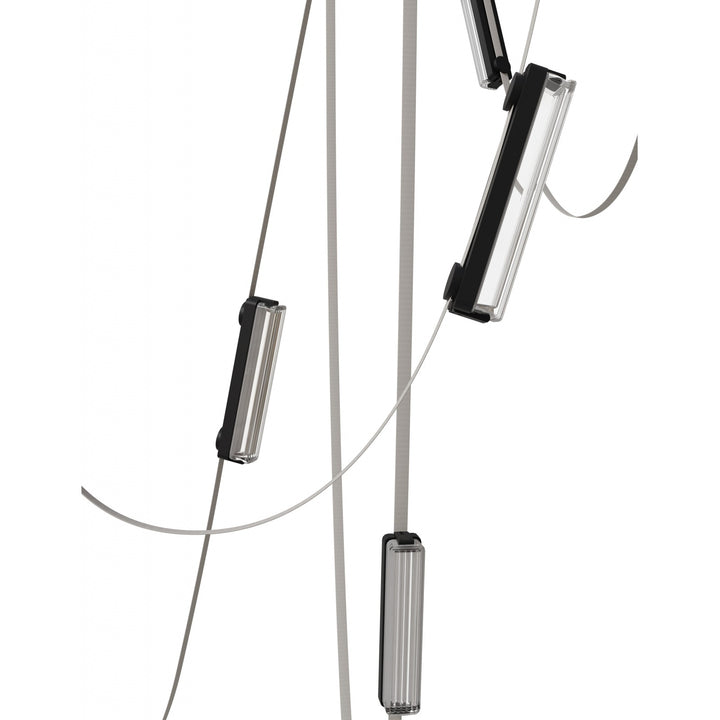 Avenue Lighting Fremont 7-Light 826"L Belt Chandelier HF7207-G400-IVY in Ivory with Clear Ribbed Glass Bar view 2