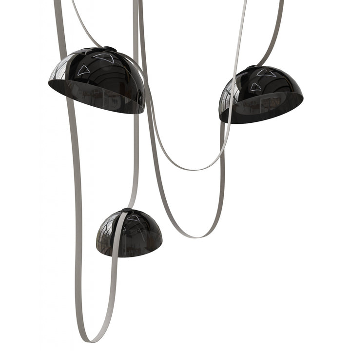 Avenue Lighting Fremont 3-Light 275"L Belt Chandelier HF7203-G102-IVY in Ivory with Smoked Glass Bowl view 2