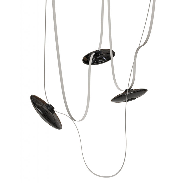 Avenue Lighting Fremont 3-Light 275"L Belt Chandelier HF7203-G202-IVY in Ivory with Smoked Glass Disc view 2