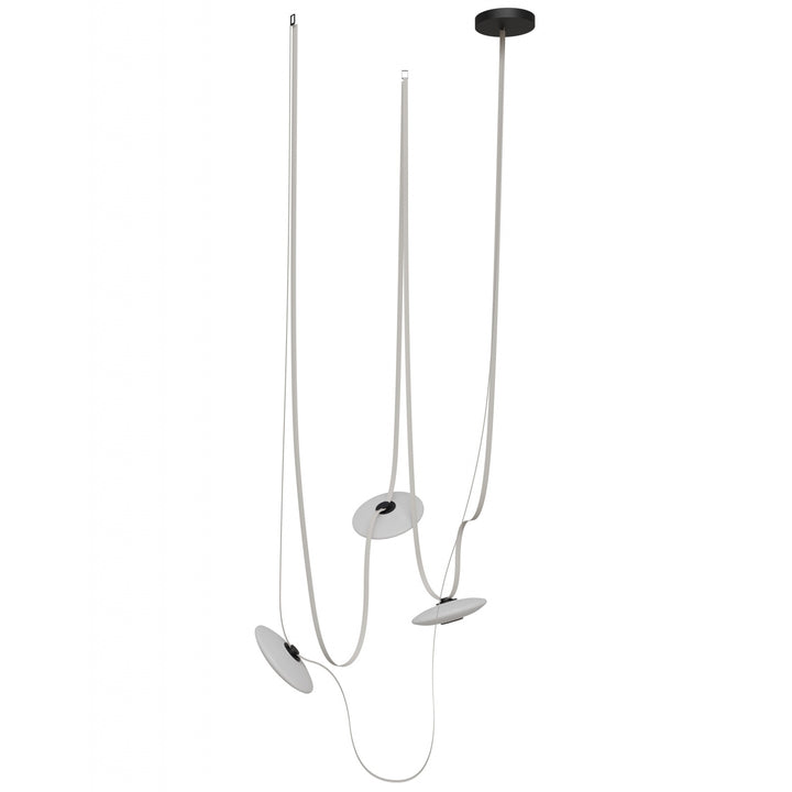 Avenue Lighting Fremont 3-Light 275"L Belt Chandelier HF7203-G201-IVY in Ivory with White Glass Disc