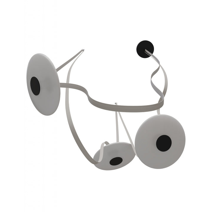 Avenue Lighting Fremont 3-Light 275"L Belt Chandelier HF7203-G201-IVY in Ivory with White Glass Disc view 3