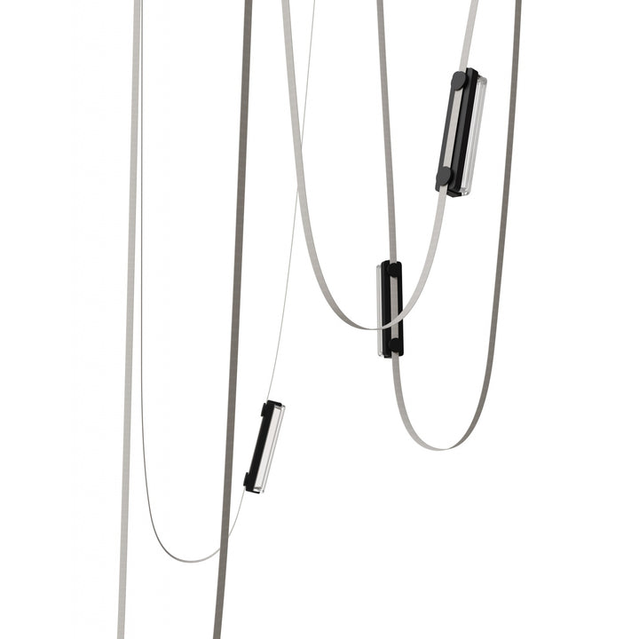 Avenue Lighting Fremont 5-Light 551"L Belt Chandelier HF7205-G400-IVY in Ivory with Clear Ribbed Glass Bar view 2